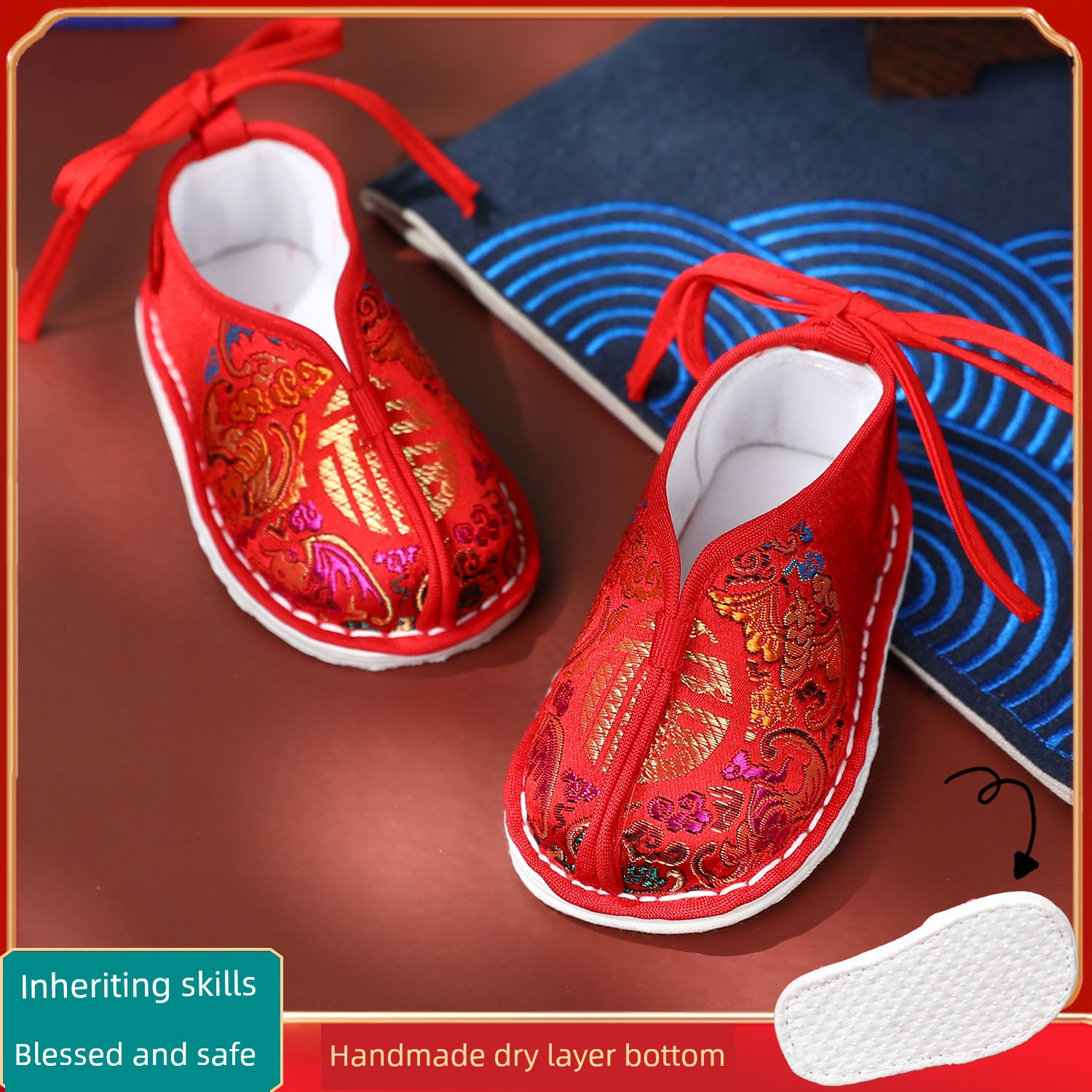 Baby Tiger Head Shoes for Boys and Girls Aged 0-1 Year, Handmade Cloth Shoes with Tiger Head Design, Traditional Chinese Style, Suitable for the 100-Day — 3