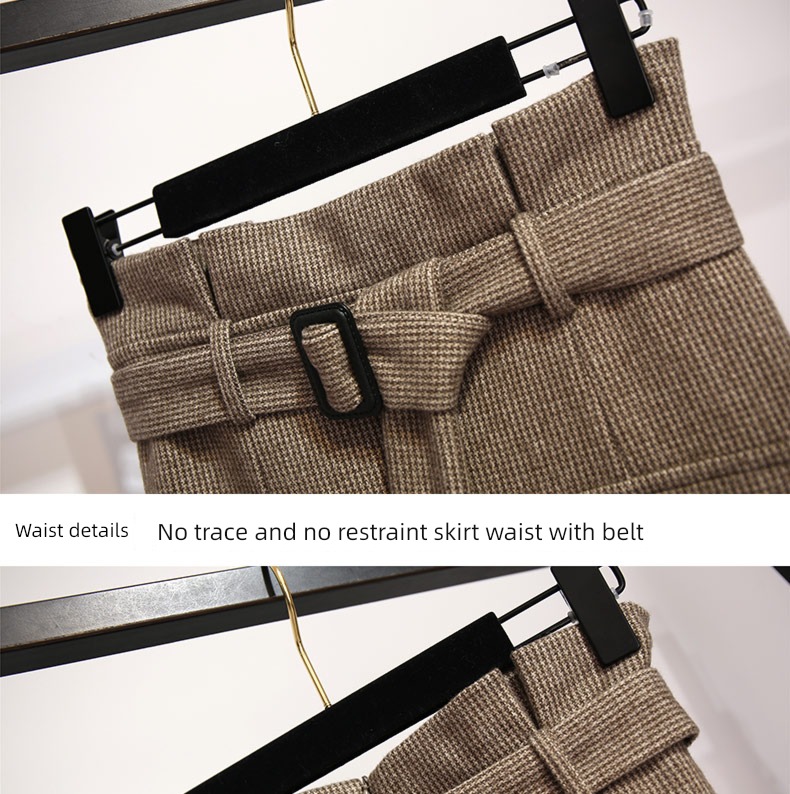 Milk coffee female Autumn and winter Medium and long term Advanced sense Woollen dress