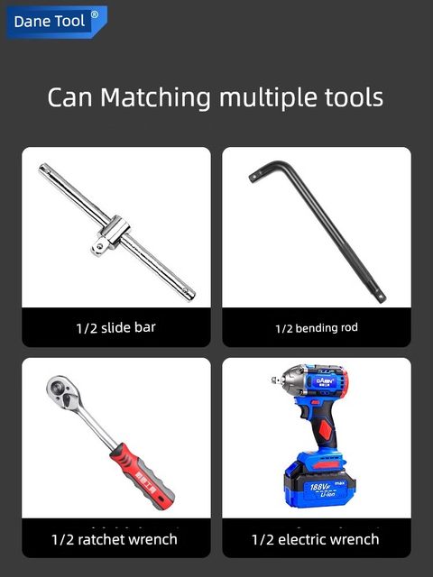 1/2 sleeve head lengthened electric wrench deepens hexagonal wind cannon thin-wall hollow pull-out motorcycle electric vehicle maintenance