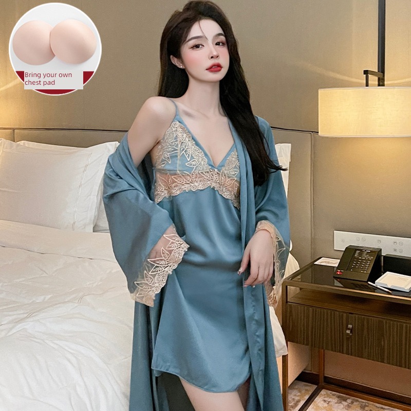 summer female Ice silk sexy Home suit camisole