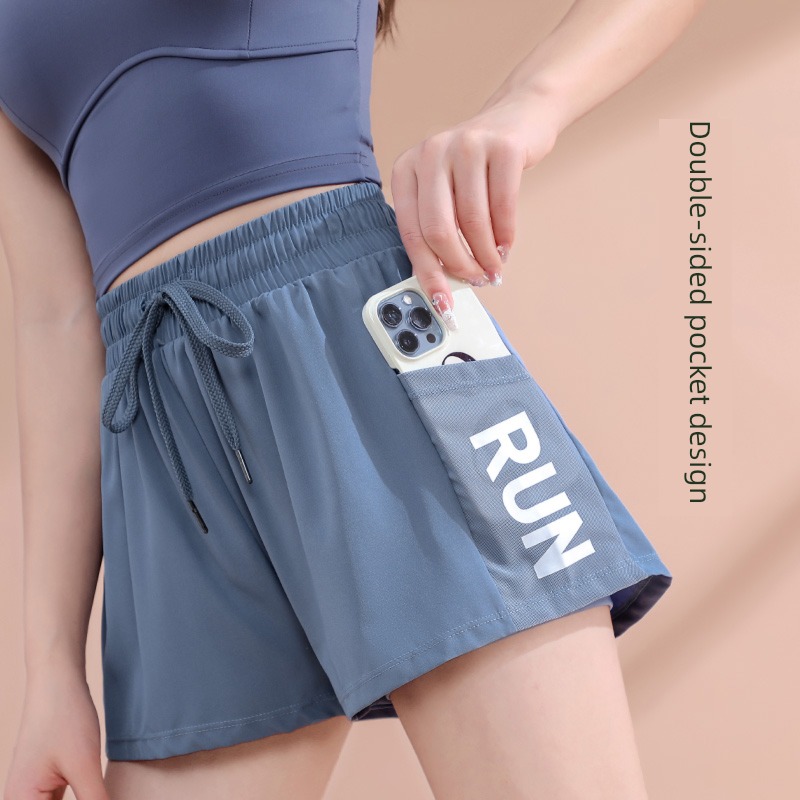 black Big pocket Fitness wear quick-drying dance shorts