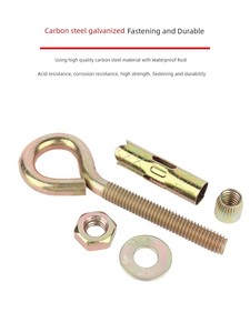 Iron Color Zinc Expansion Screw Hook Universal Hook 304 Stainless Steel Sheep Eye with Ring Pull Explosion Lifting Ring 