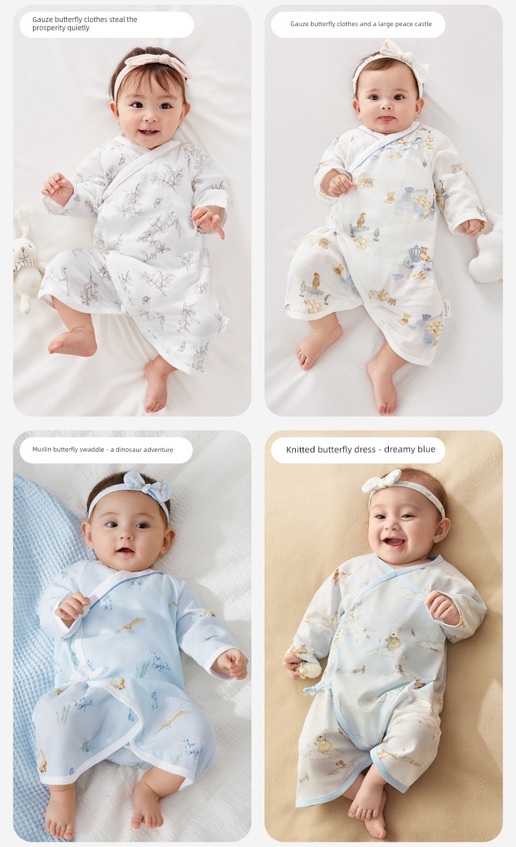 Purcotton Double-Layer Gauze Spring & Fall Winter Rompers — 34
