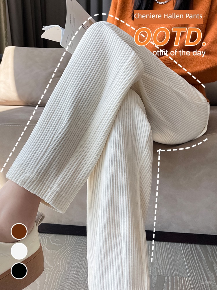 white female Autumn and winter High waist 150cm corduroy trousers