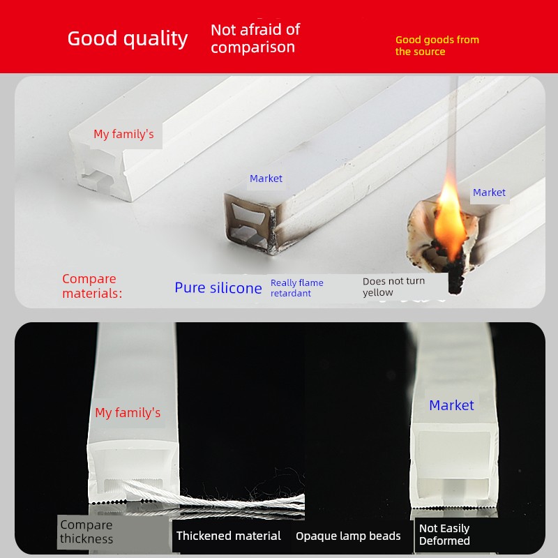 Led Silicone Light Strip with Silicone Cover, Linear Light Strip with Cover, Flexible Soft Light Trough, Embedded Light Strip with Slot, Waterproof