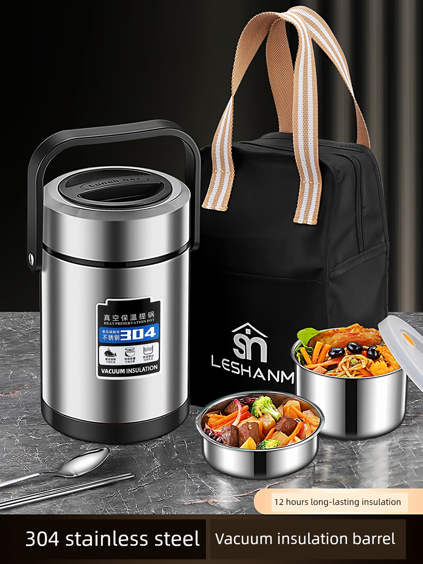 Winter 24-Hour Office Worker Vacuum Bento Stainless Steel