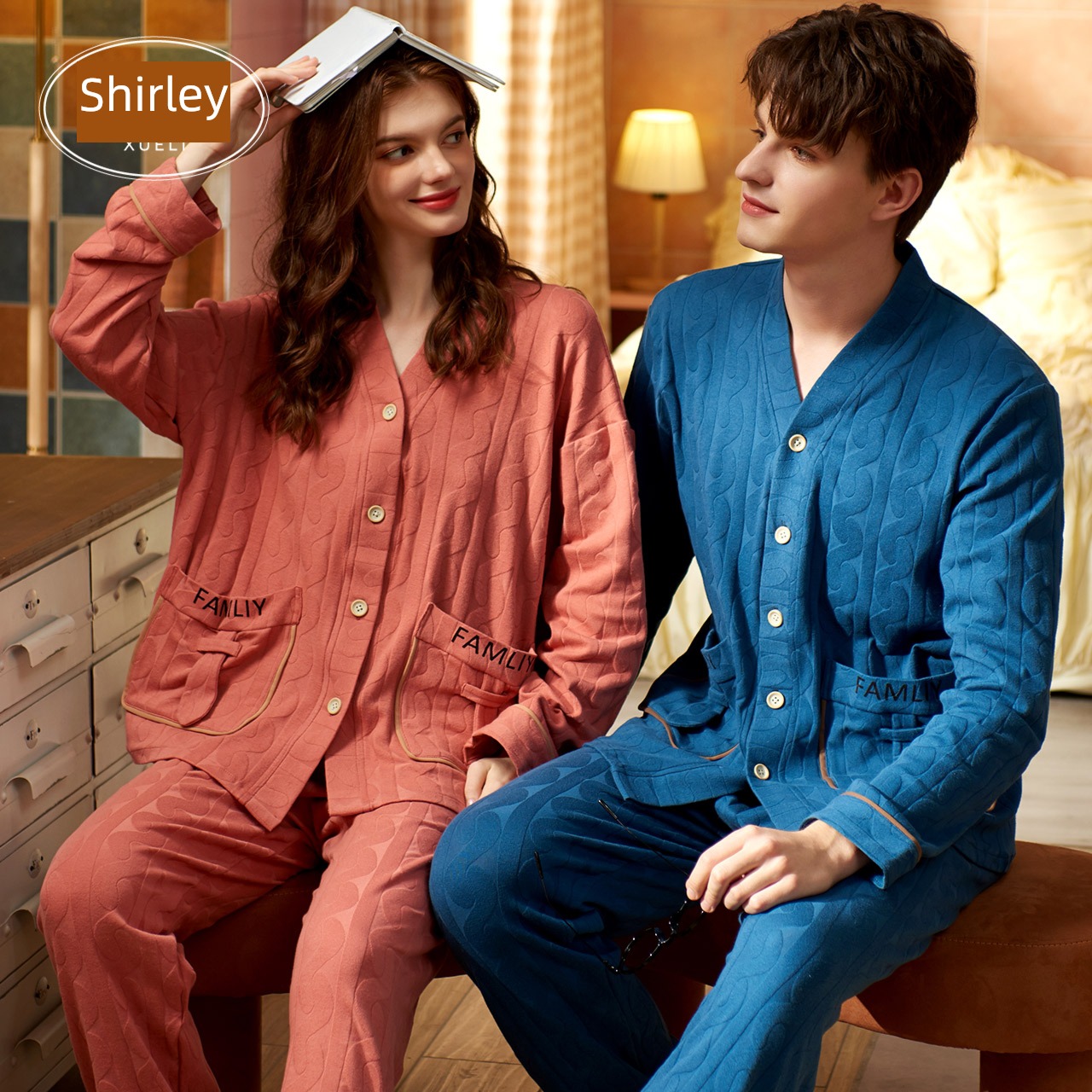 shirley  jacquard weave Home clothes female suit lovers pajamas