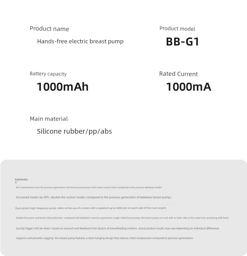 Bebebao Hands-Free Double-Sided Electric Breast Pump Fully Automatic Single-Sided Portable Breast Pump Neck-Hanging Type — 26