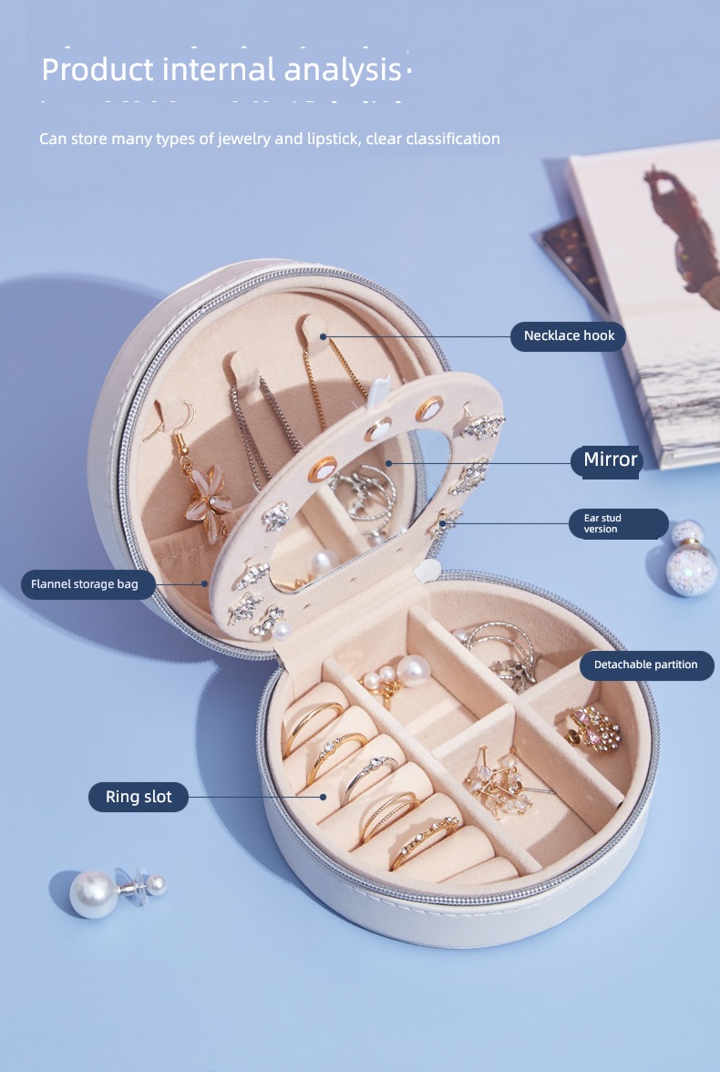 Portable Ear Studs Earrings the republic of korea Ins wind Jewelry box