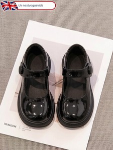 Black Leather Shoes for Girls, College Style, Soft Sole, Comfortable, Mary Jane, Versatile, 2026 New Model, British Styl