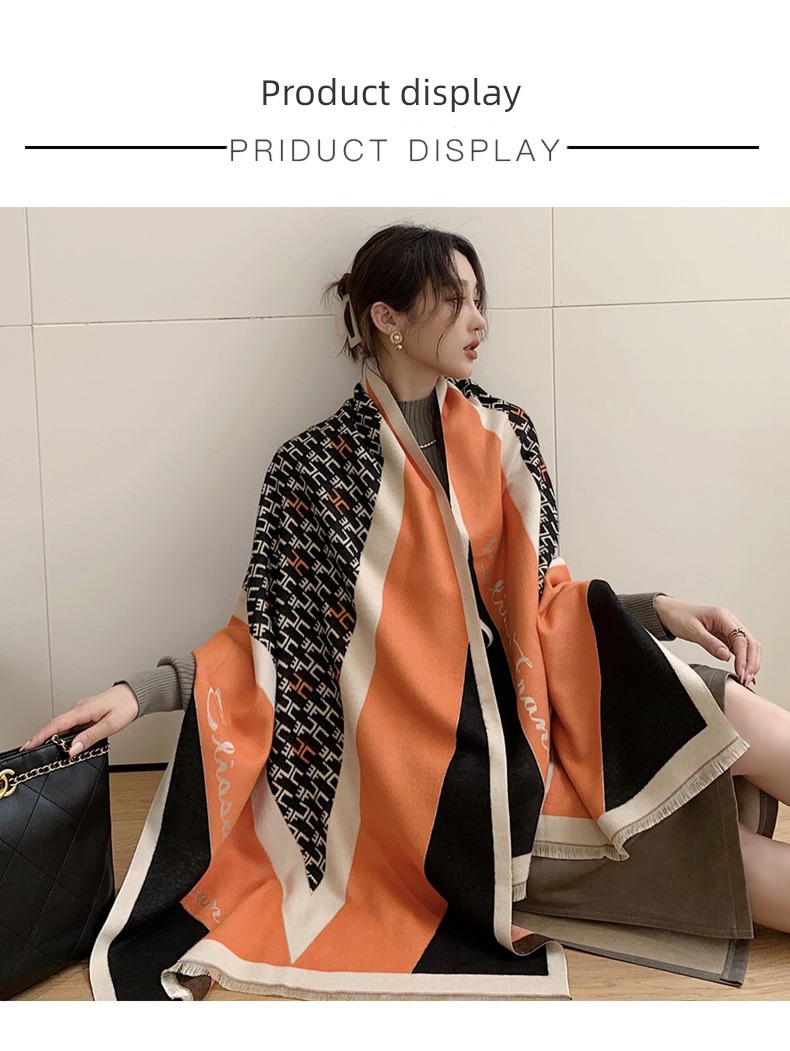 female Autumn and winter Korean version Versatile ins Advanced sense scarf