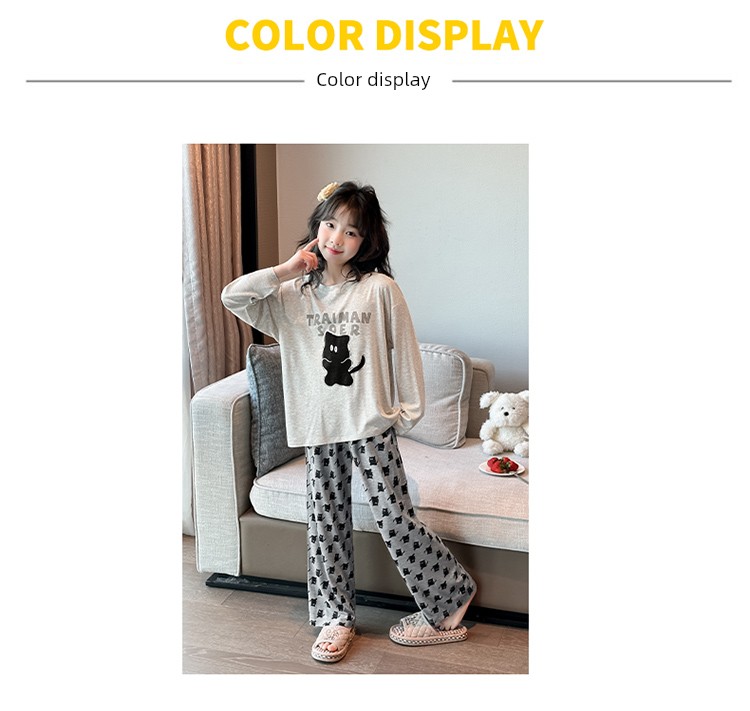 2026 New Children's Long-Sleeve Loungewear Thin Pajama Set Modal Girls' Pajamas Spring and Autumn Internet Celebrity Hot Item — 8