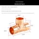 Free shipping copper tee T-type connector Air conditioning copper pipe tee connector Copper pipe fitting copper accessories copper connector purple connector