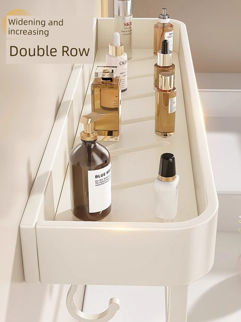 Creamy bathroom toilet rack without punching toilet sink toilet sink wall mirror storage rack