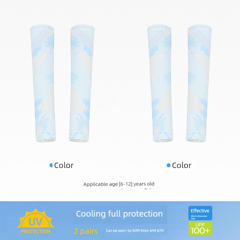 Zuoxi Children's Sun Protection Ice Sleeves, Ice Silk Cooling Sleeves for Boys and Girls, 2026 New Model Uv Protection Sunshade Sleeves — 3