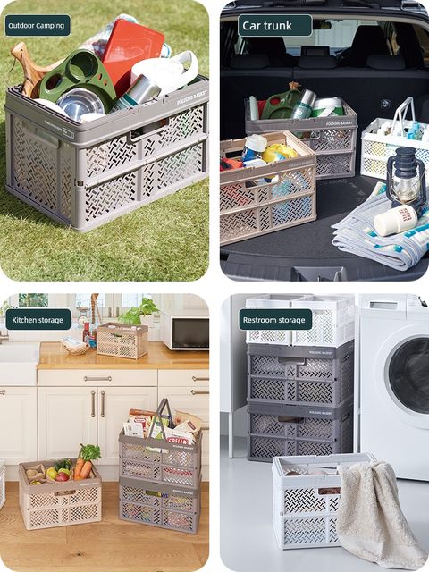 Tenma Tianma foldable outdoor picnic basket industrial windmill storage basket snack clothing plastic storage basket