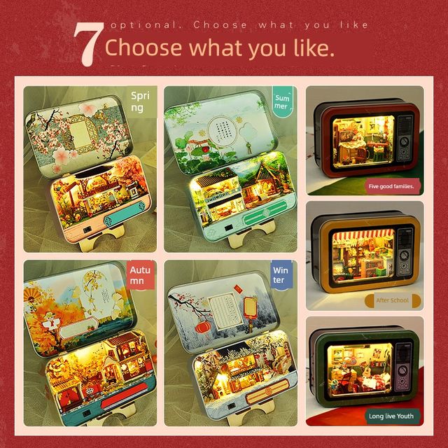 DIY hut making Chinese style assembled building miniature scene model creative toy birthday gift girl