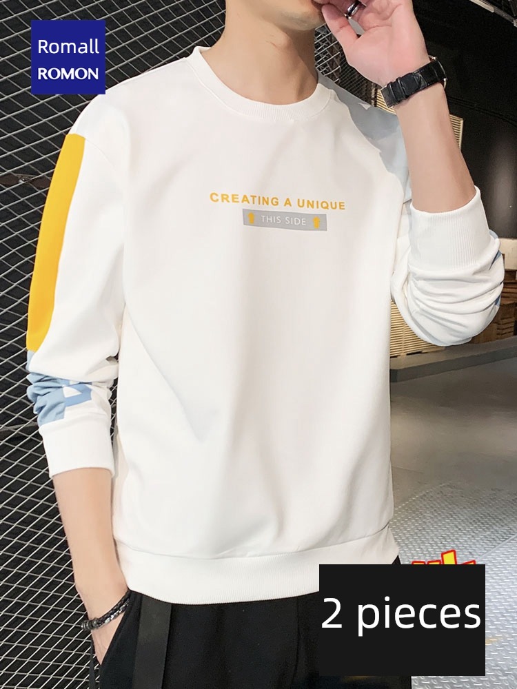 Romon T-shirt Spring and Autumn leisure time Lay a foundation man Sweater