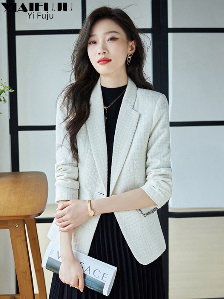 Little fragrance Autumn and winter Tweed leisure time suit loose coat