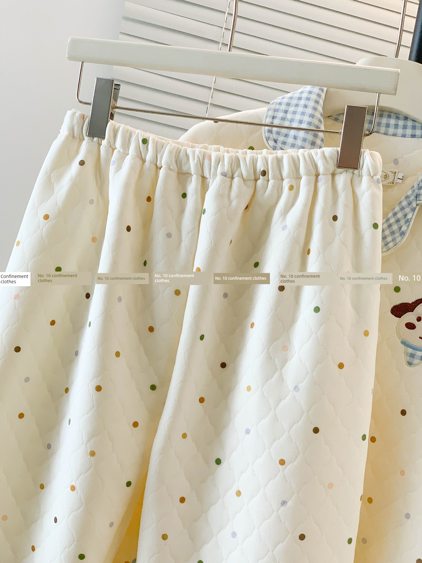 Autumn and Winter Thickened Air Cotton Maternity Pajamas, Spring and Autumn Style Pure Cotton Postpartum Maternity Sleepwear for Breastfeeding, Suitable — 12