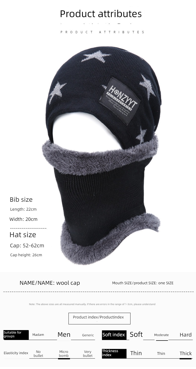 man winter Cold proof Plush Neckline Cycling Hat