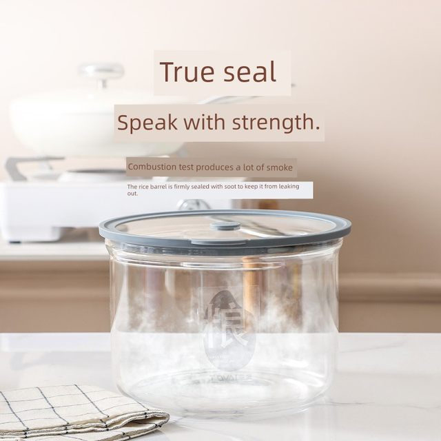 Rice bucket household insect-proof moisture-proof sealed glass rice jar grain storage jar rice flour storage jar rice flour storage jar