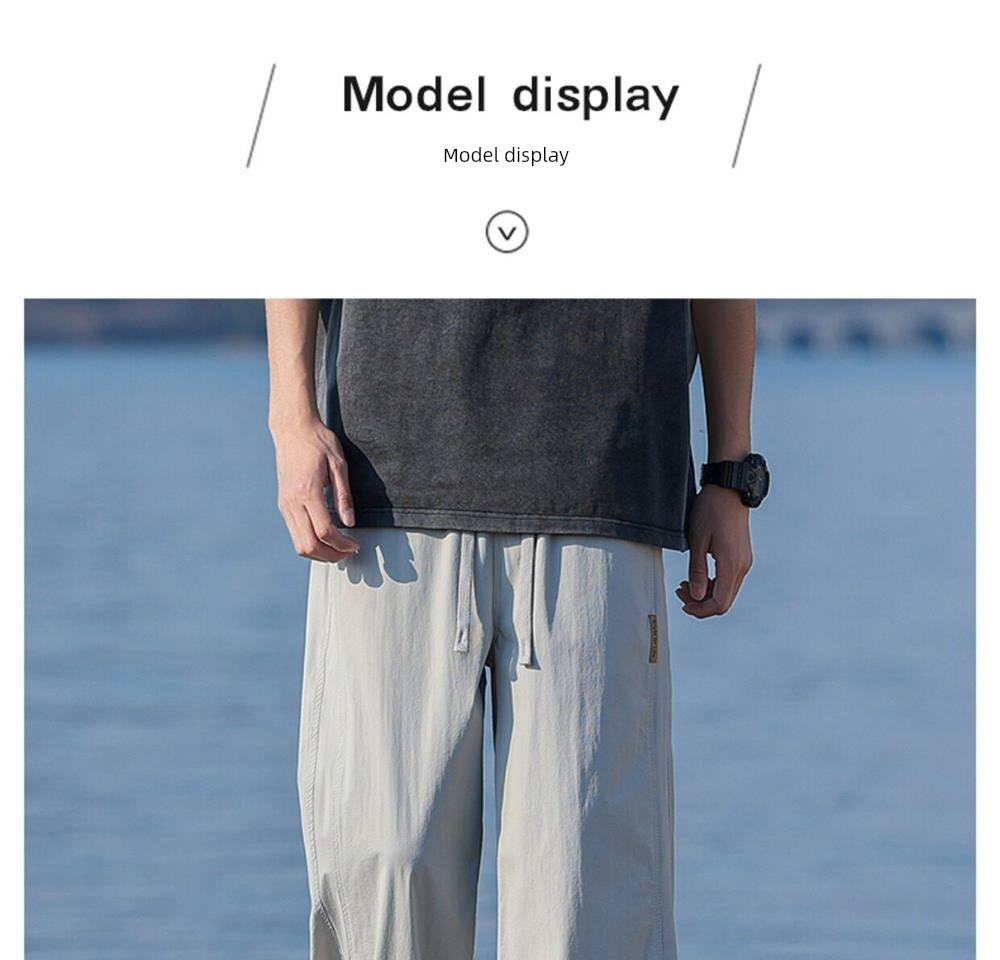 Boys' Summer Trendy Ice Silk Quick-Dry Casual Long Pants Children's Straight Loose Versatile Wide-Leg Boys' Sports Pants — 9
