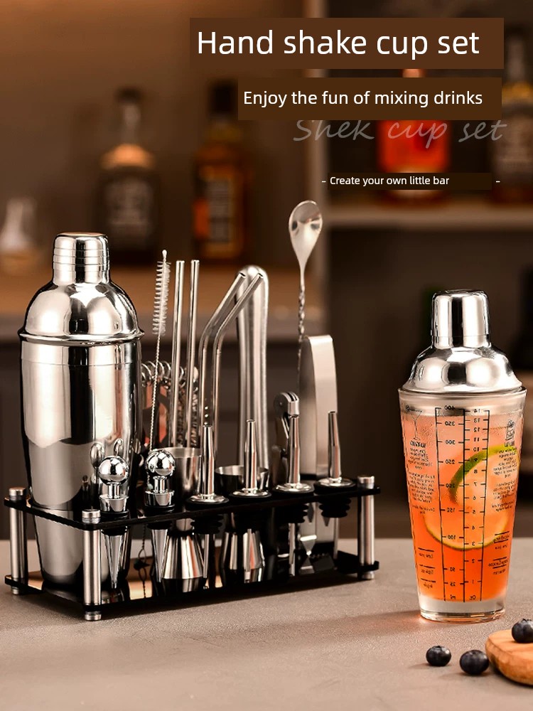 Glass Cocktail Shaker Tools Suit Starter Shaker Stainless Steel