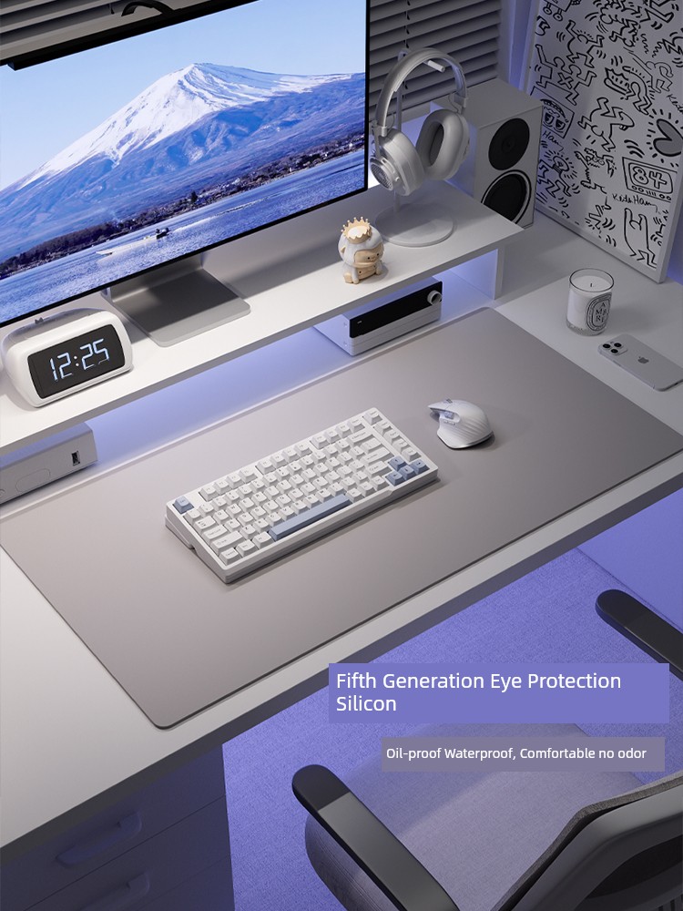 Eye-Protecting Silicone Computer Desk Mat, Office Desk, Laptop Keyboard and Mouse Pad, Extra Large, High-End Desk Writing Desk
