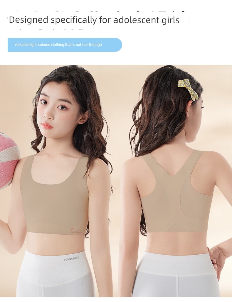 Girls' Underwear for the Developmental Stage, Elementary School Girls, Older Children, Stage One, 10-Year-Old Children's Camisole, Young Girl's Bra — 12