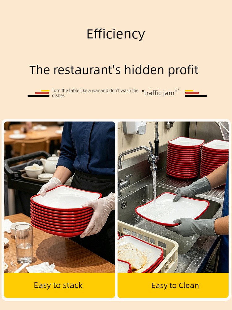 Special Small Dish Plates for Commercial Use in Chinese Fast Food Restaurants and Canteens, Square Small Dish Plates for Side Dishes