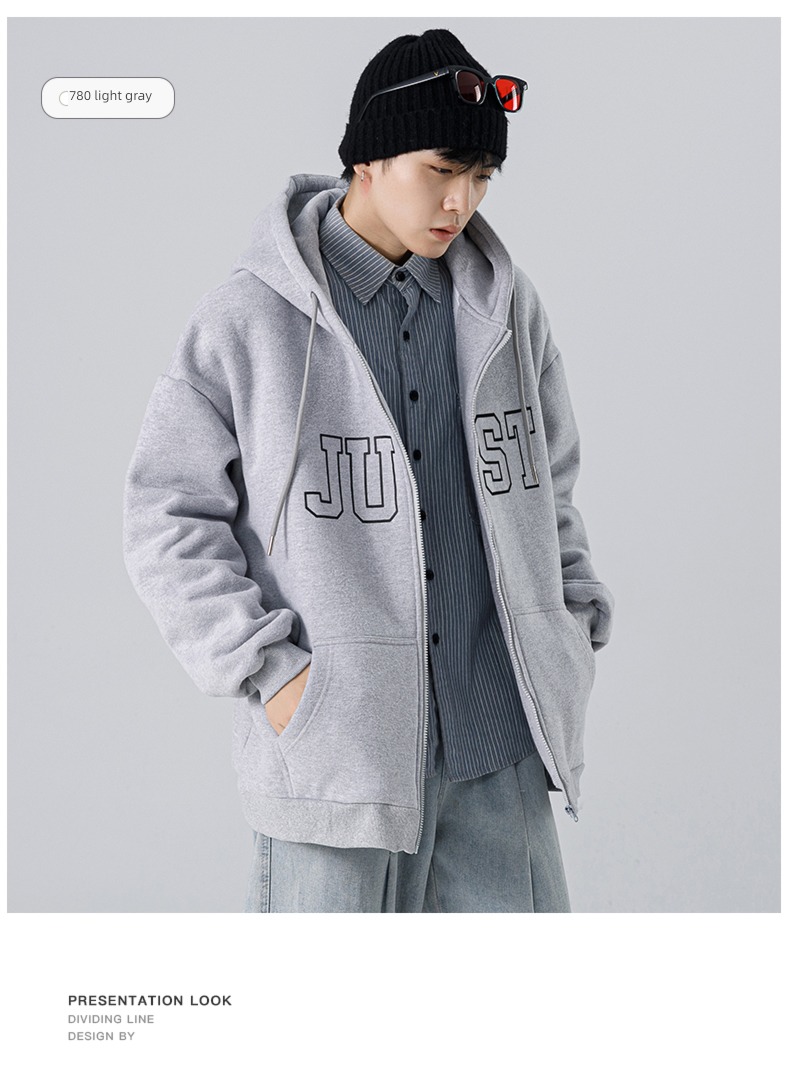 spring and autumn Color contrast Splicing stand collar men's wear Jacket loose coat