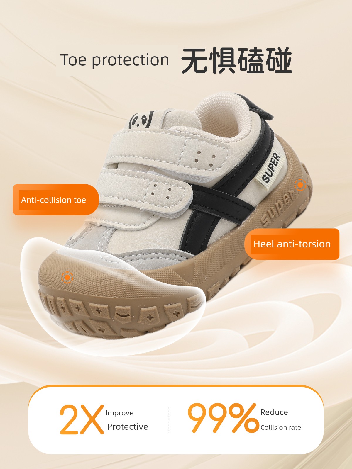 Jq Jingqi Baby Girl Toddler Shoes Infant Soft-Soled Functional Shoes Spring and Autumn New Anti-Kick Breathable Sports Shoes — 2