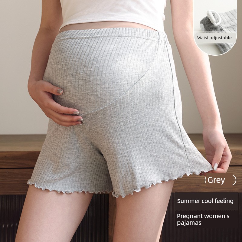 Summer Maternity Pajamas Belly-Tight Safety Pants Shorts Thin Home Summer Modal Adjustable — 3