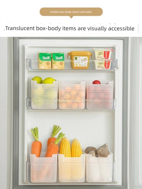 Refrigerator side door storage box assembly and organization tool inside fresh-keeping kitchen storage rack side storage door upper box