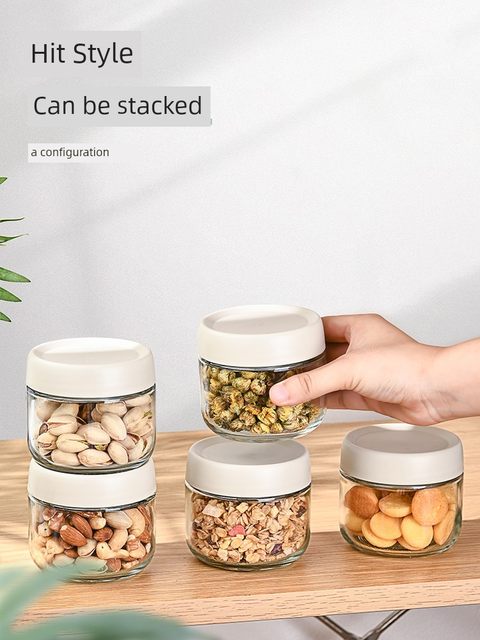 Household glass seal jar Food grade snack candy storage box Honey bottle Children's yogurt nut storage jar