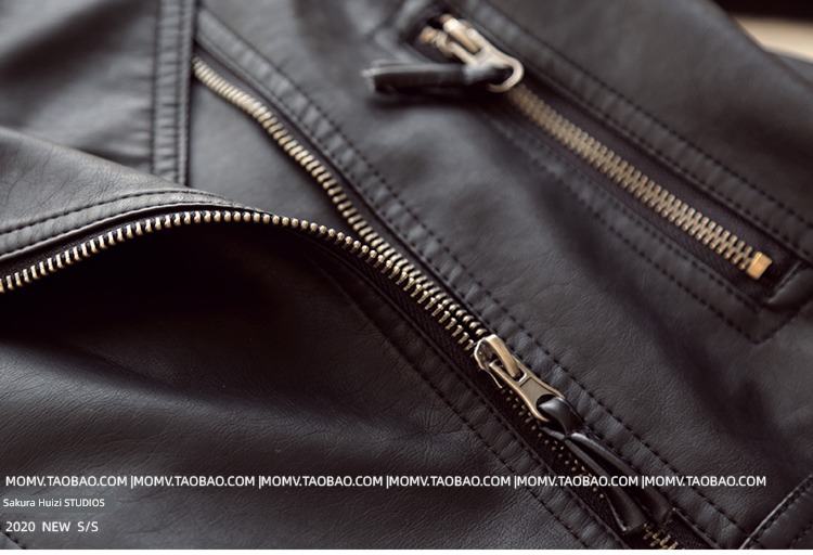 spring and autumn Korean version Lapel Locomotive clothes have cash less than that is registered in the accounts ma'am leather clothing