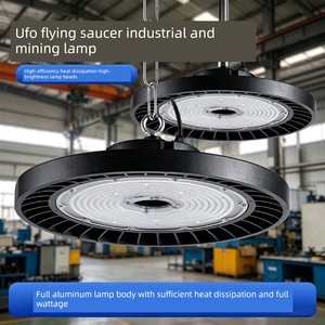 Ufo Waterproof Industrial and Mining Lamp Led Factory Chandelier Stadium Warehouse Ceiling Lighting 100W200W Dustproof F