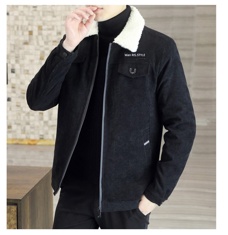 Lamb hair Spring and Autumn Lapel Coat Put on your clothes loose coat