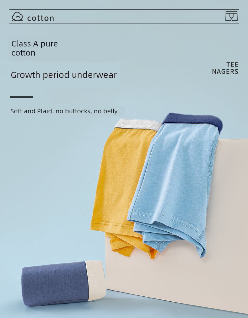 Boys' Underwear, Children's Pure Cotton Class a Boxer Briefs, Antibacterial Boxer Briefs for Boys in Their Developmental Period, Do Not Pinch the — 5