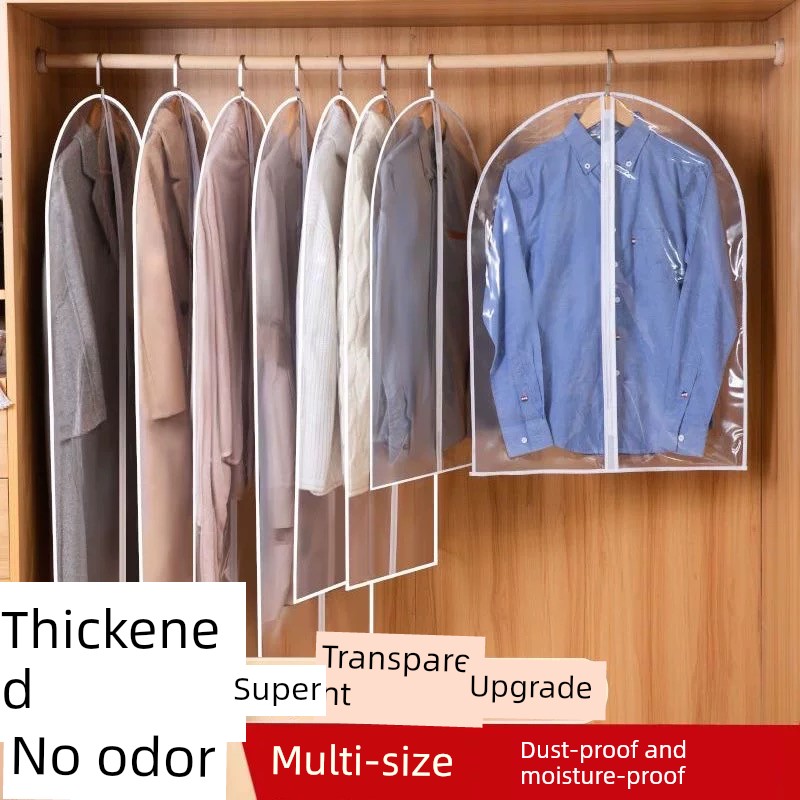 Clothes Dust Cover Garment Suit Bag Clothing Dust Jacket Suit Hanging Long down Jacket For Home Transparent Coat Bag