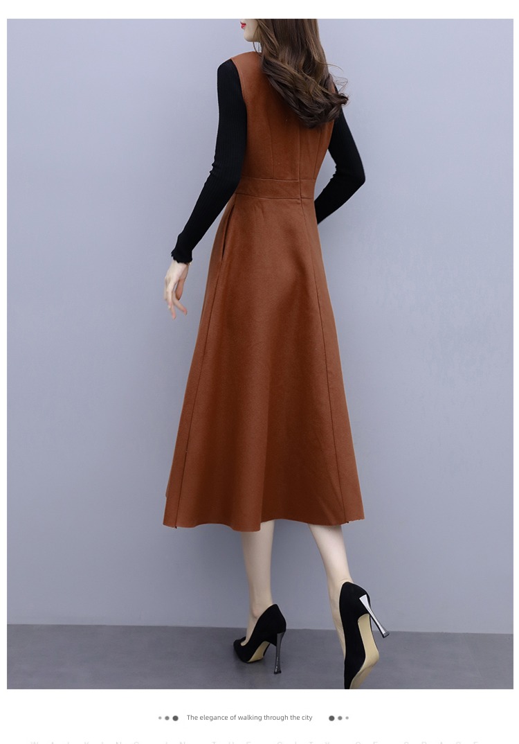 French Wool Undershirt Long sleeve Two piece suit straps
