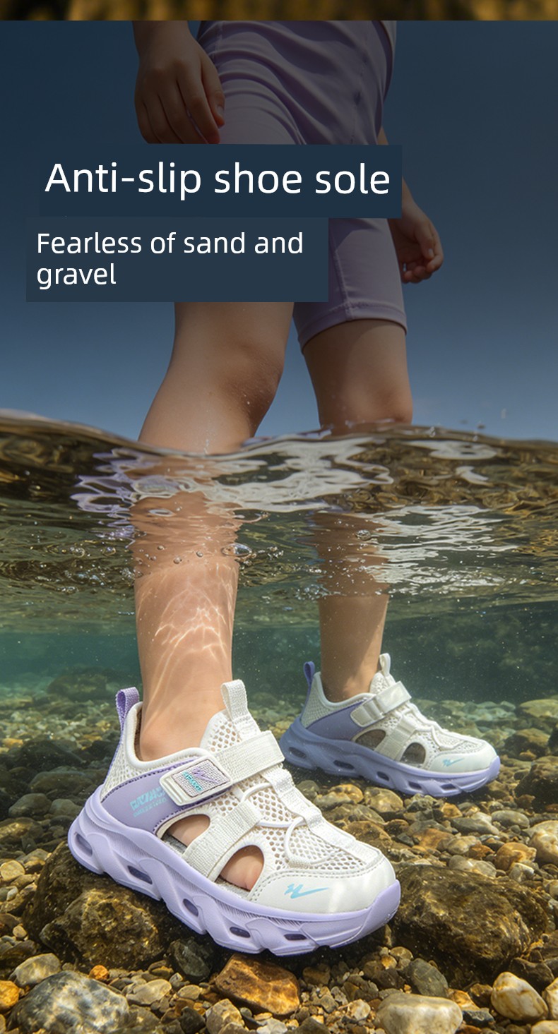 Double Star Children's Sandals for Girls, Summer 2026 New Model, Water-Resistant, Lightweight, Soft-Soled, Breathable, Closed-Toe Sports Shoes — 16