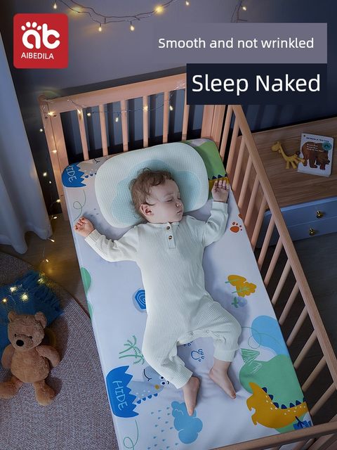 Cribs, bedding, pure cotton, type A kindergarten bedding, mattress cover, baby splicing sheets, waterproof and urine-proof