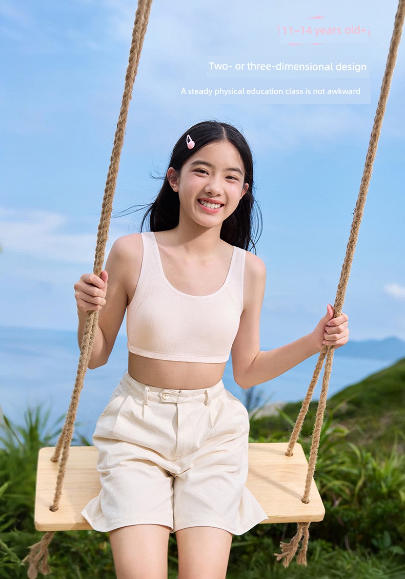 All-Cotton Era Children's Developmental Period Underwear, Girls' Bras, Girls' Vests for Primary School Students in Stage One, Two, and Three — 16