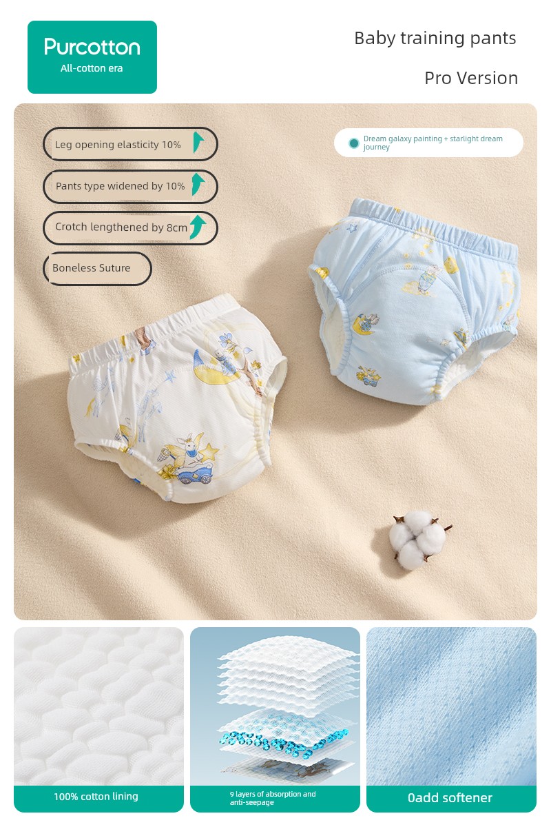 Purcotton Toilet Training Pants Male and Female Baby Kids Diaper Baby Underwear Washable Ring Baby Diapers Handy Gadget — 7
