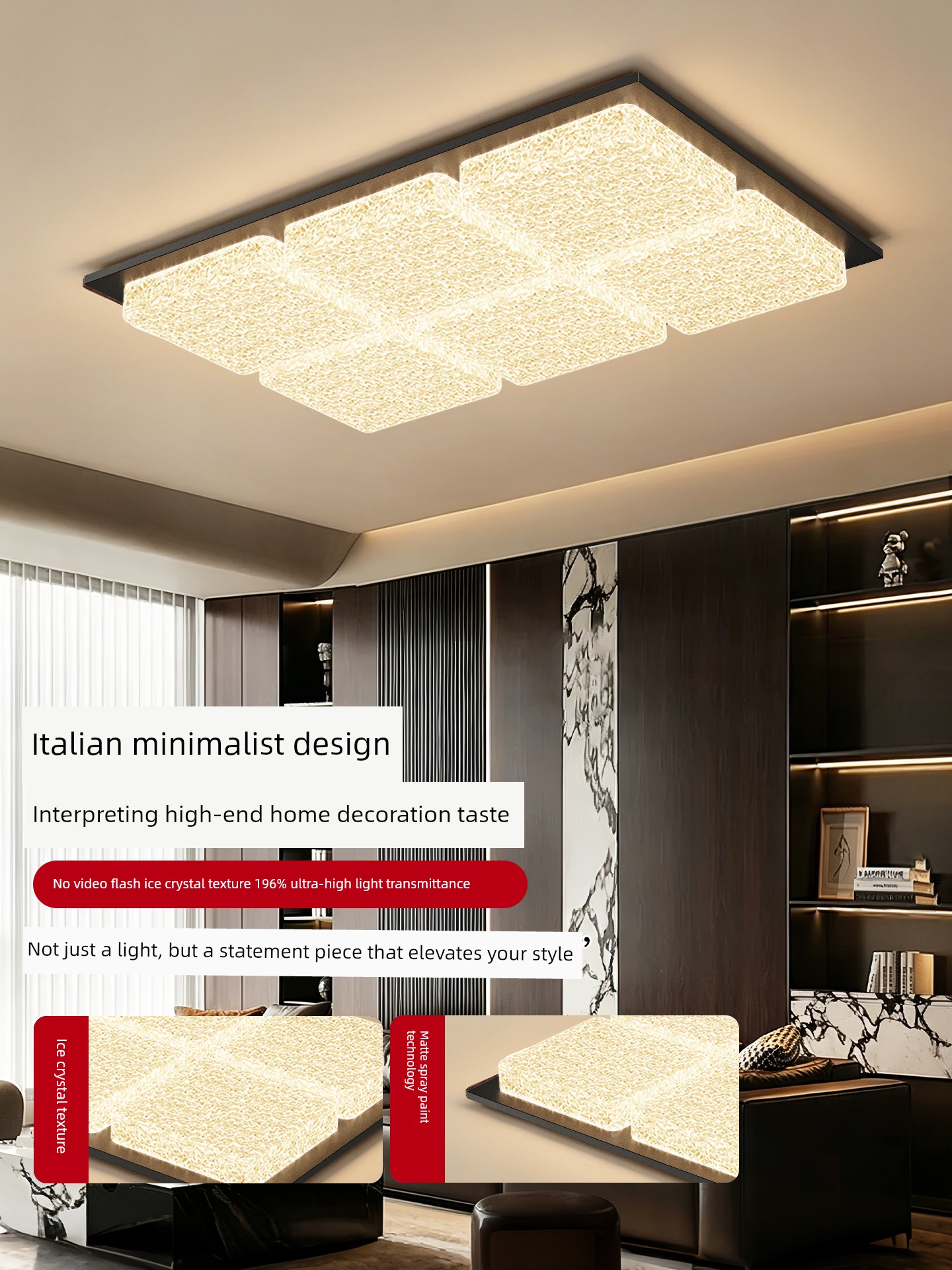 Italian Minimalist Living Room Main Light, Light Luxury High-End Bedroom Ceiling Light, Zhongshan Lighting Fixtures for the Whole House, 2026 New Model 293F