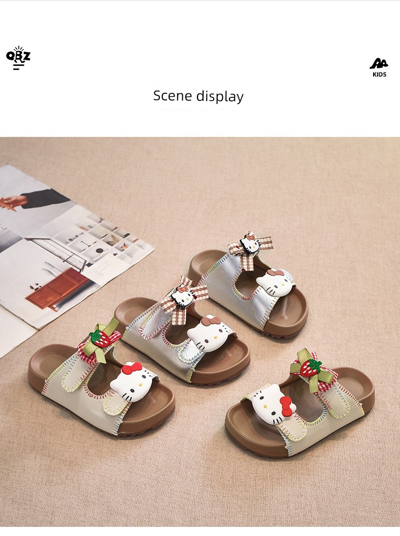 Girls' Slippers for Outdoor Wear, Soft-Soled Non-Slip Sandals, 2026 Summer New Model, Children's Large Kids' Girls' Slip-On Slippers for Home Use — 3