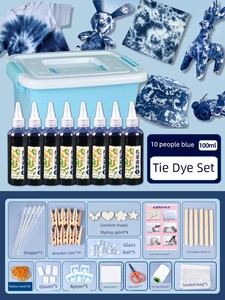 Indigo Tie-Dye DIY Material Package Primary School Students Ancient Non-Heritage 510 People Suit 16 Color Pigment Square
