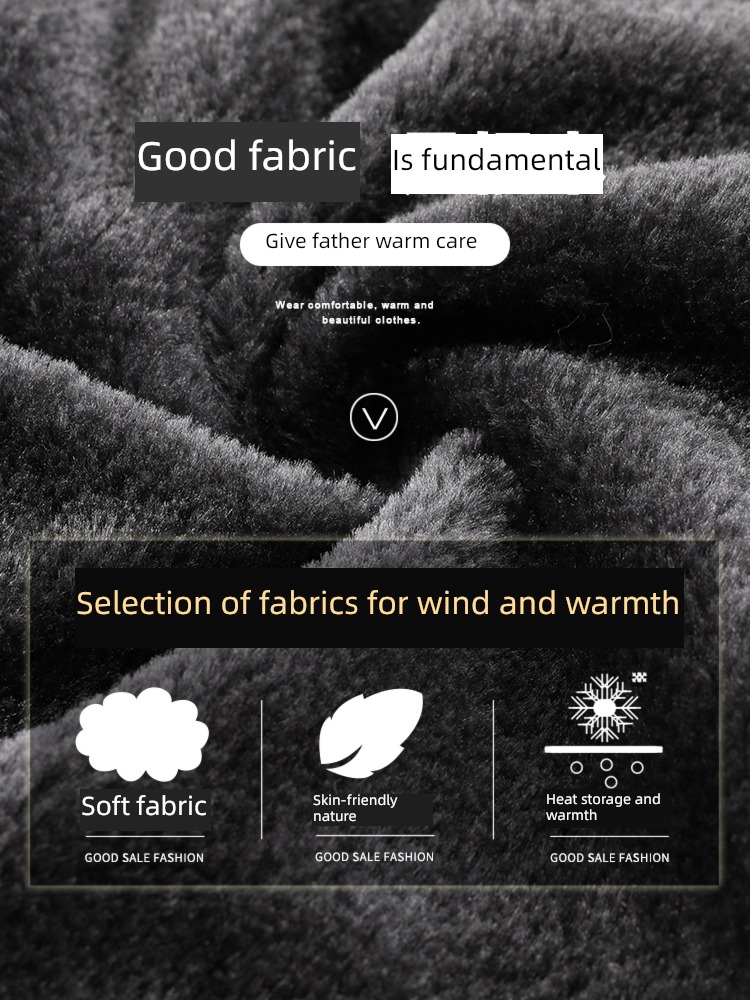 Middle aged and old people grandpa Lapel keep warm winter clothes loose coat